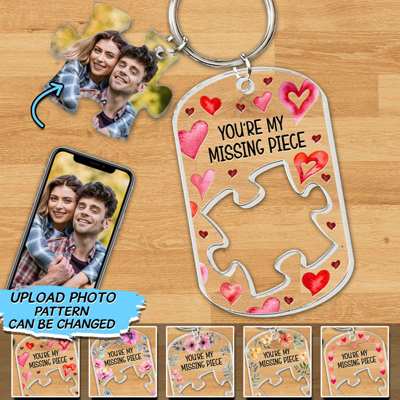 Personalized You Are My Missing Piece Acrylic Photo Keychain TL220424