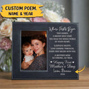 Leather Photo Frame Personalized First Mother’s Day Gift, Keepsake Plaque, Our First Chapter Together TD170301FR