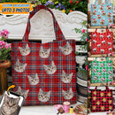 Personalized Upload Pet Photo With Christmas Pattern Quilted Tote Bag TL16092302