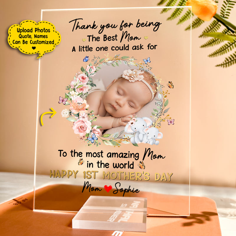 Personalized Upload Photo Happy 1st Mother's Day Acrylic Plaque HM150424