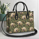 Personalized Custom Pet Photo Camo Background Leather Bag HM25092301