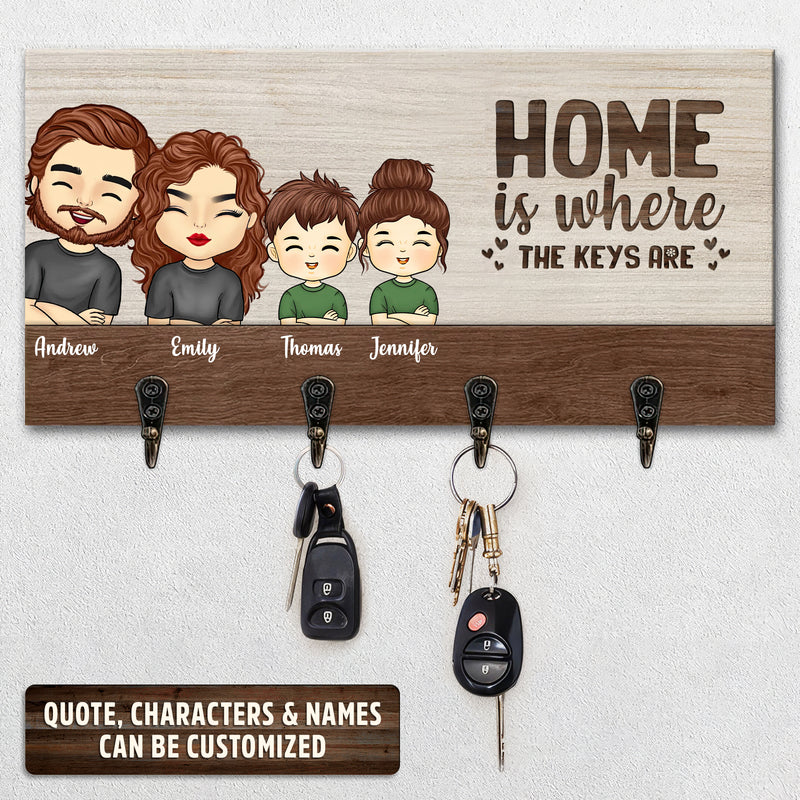 Home Is Where The Keys Are Family Personalized Custom Key Hanger CD030424