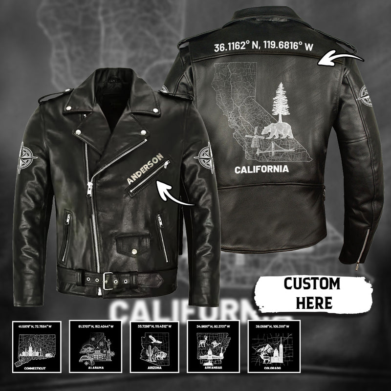 Personalized American State Custom Leather Jacket SN10072501