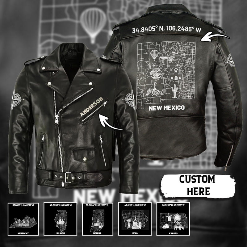 Personalized American State Custom Leather Jacket SN10072501