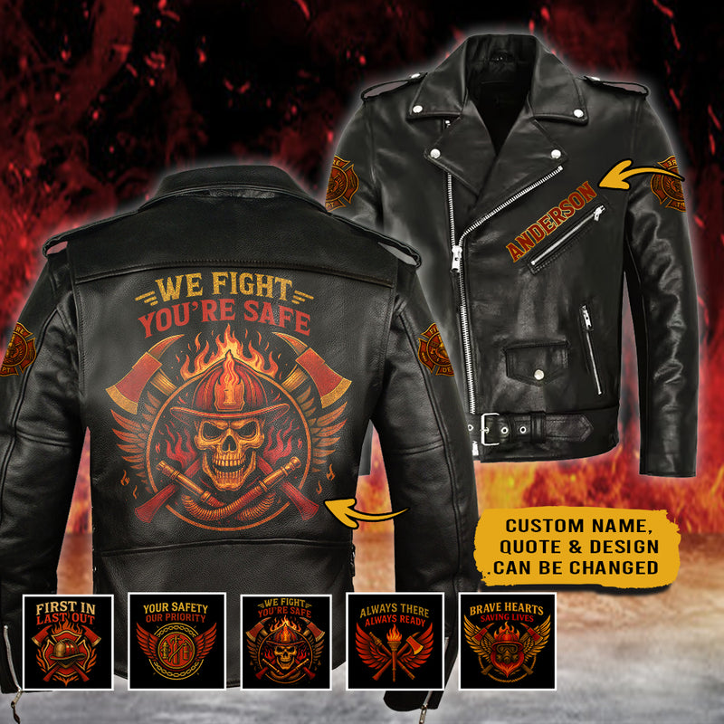 Personalized Firefighter Custom Leather Jacket SN15072501