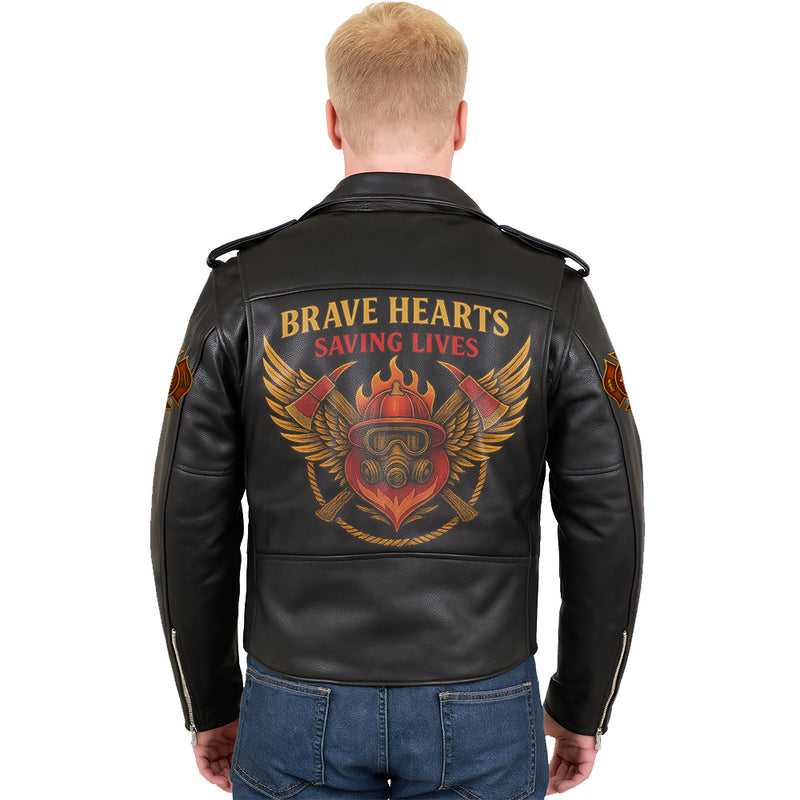 Personalized Firefighter Custom Leather Jacket SN15072501
