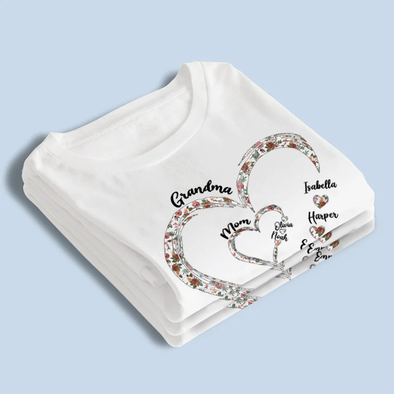 Personalized Heart In Heart Mom And Grandma Shirt TN04042402