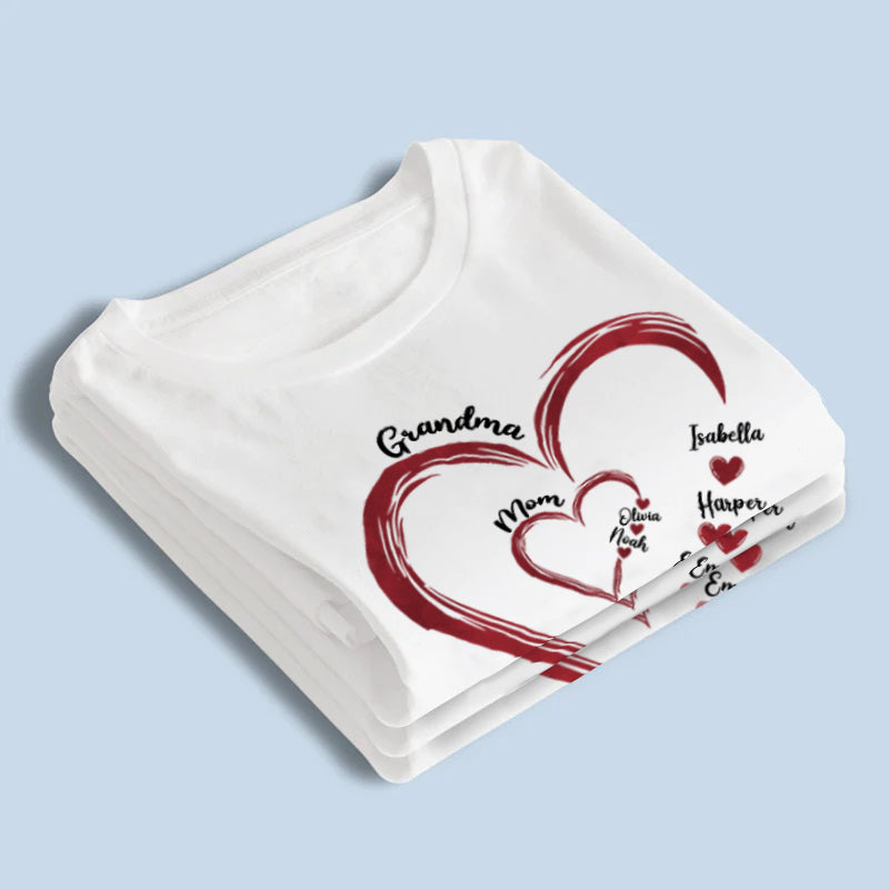 Personalized Heart In Heart Mom And Grandma Shirt TN04042402