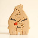 Personalized Handcrafted - Family - Wooden Bears Family - Wooden Carvings 11092301WC