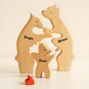 Personalized Handcrafted - Family - Wooden Bears Family - Wooden Carvings 11092301WC