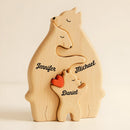 Personalized Handcrafted - Family - Wooden Bears Family - Wooden Carvings 11092301WC