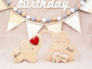 Personalized Elephant Family Wooden Art Puzzle, Gift For Family - Wooden Carvings HM11092302WC