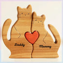 Personalized Cat Family Wooden Art Puzzle - Gift For Family HM12092301WC