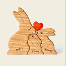 Personalized Rabbit Family Wooden Art Puzzle - Gift For Family TL12092301WC