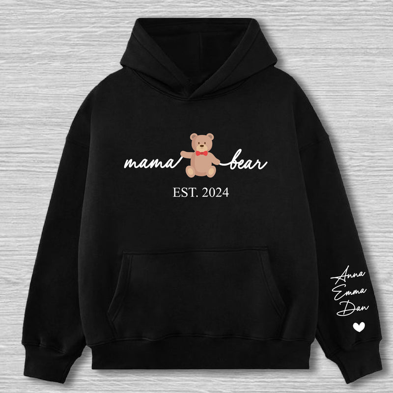 Personalized Mama Bear With Kids Name On Her Sleeves Mom Sweatshirt DT020424