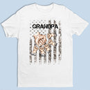 Personalized Awesome Grandpa Hands Fist Bump Flag Shirt HM020424
