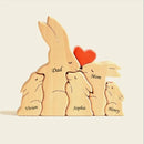 Personalized Rabbit Family Wooden Art Puzzle - Gift For Family TL12092301WC