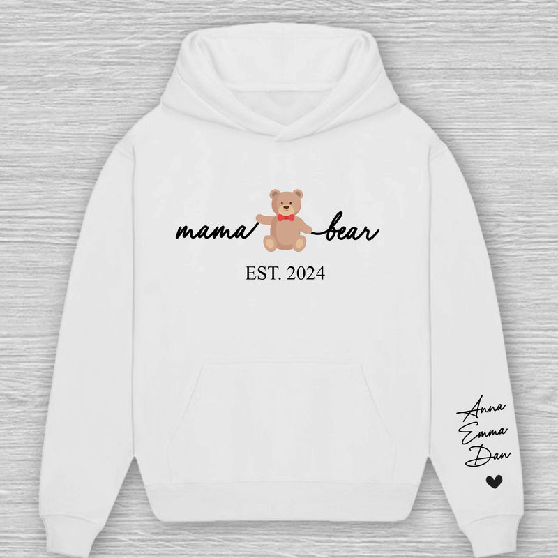 Personalized Mama Bear With Kids Name On Her Sleeves Mom Sweatshirt DT020424