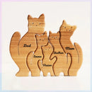 Personalized Cat Family Wooden Art Puzzle - Gift For Family HM12092301WC