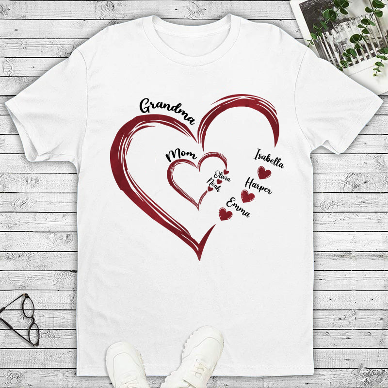 Personalized Heart In Heart Mom And Grandma Shirt TN04042402