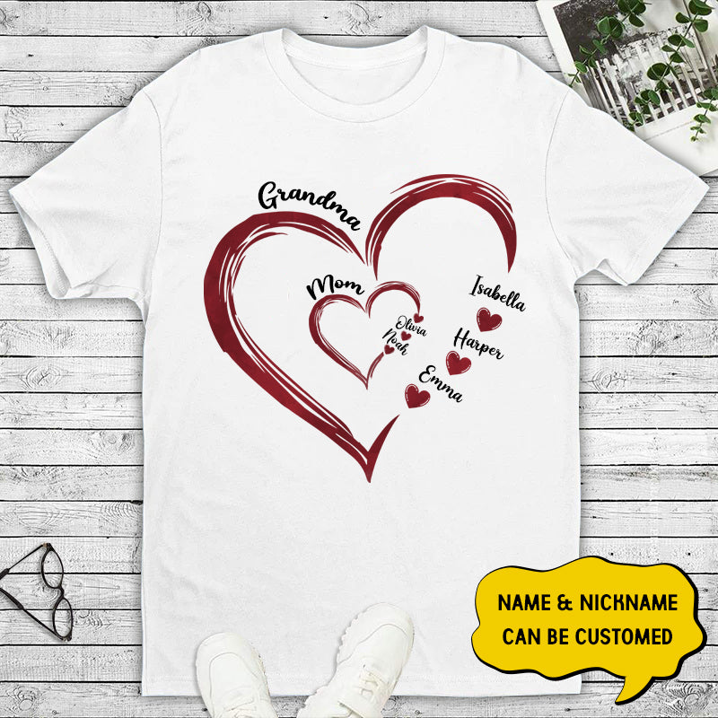 Personalized Heart In Heart Mom And Grandma Shirt TN04042402