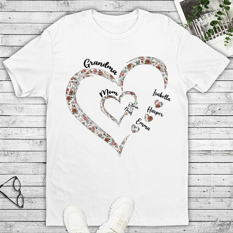 Personalized Heart In Heart Mom And Grandma Shirt TN04042402