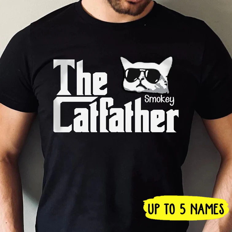 Personalized The Catfather Personalized Custom Cat Dad Shirt TL021101TS