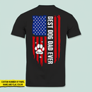 Best Dog Dad Ever Paw American Flag Back Dog T-Shirt TL160901TS