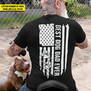 Best Dog Dad Ever Paw American Flag Back Dog T-Shirt TL160901TS