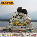 Personalized Welcome To Our Campsite Camping Sherpa Fleece Blanket TL061001BF