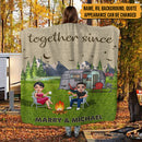 Personalized Together We Build A Life We Loved Camping Sherpa Fleece Blanket TL031001BF
