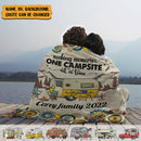 Personalized Welcome To Our Campsite Camping Sherpa Fleece Blanket TL061001BF