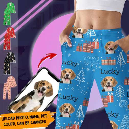 Personalized Custom Photo Dog Cat Christmas Pajamas TL091101PJ