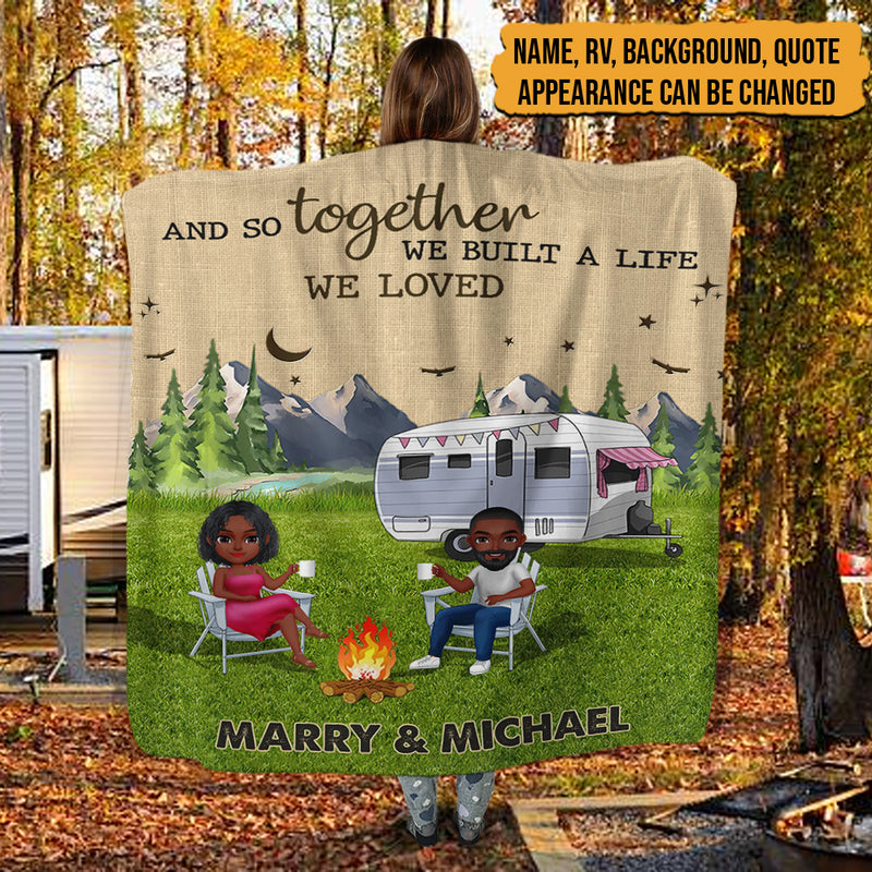 Personalized Together We Build A Life We Loved Camping Sherpa Fleece Blanket TL031001BF