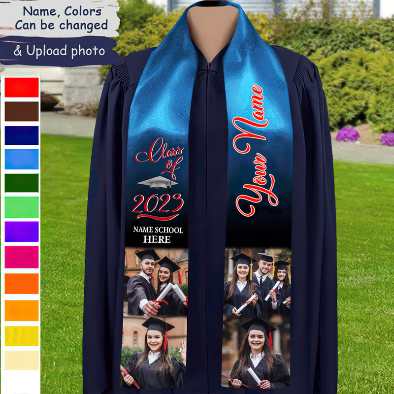 Personalized Custom Photo Class of 2023 Stoles Sash Graduation Gift HM291201ST