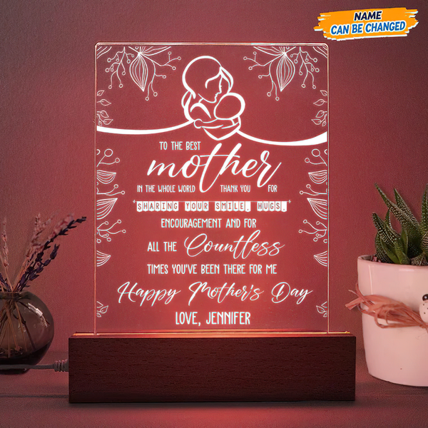 Personalized Happy Mother's Day LED Night Light Acrylic Plaque TL03032302AP