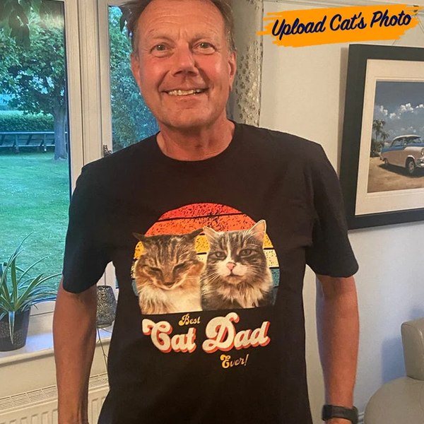 Personalized Upload Photo Best Cat Dad Ever Shirt TL15022301TS