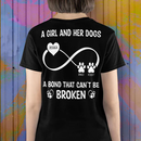 Personalized A Girl And Her Dog A Bond That Can't Be Broken Backside Shirt HM15022303TS