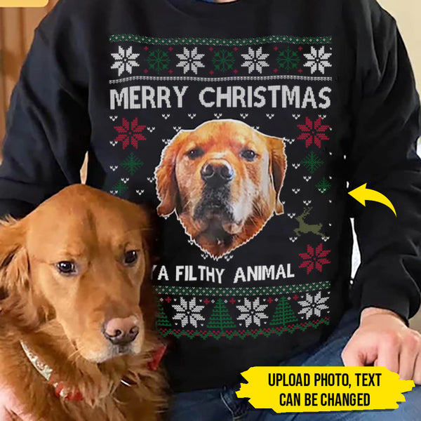 Upload Photo Ugly Christmas Animal Dog Cat Sweatshirt HM080901SS