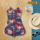 Personalized Custom Cat Photo Sleeveless Romper HM15032301SR