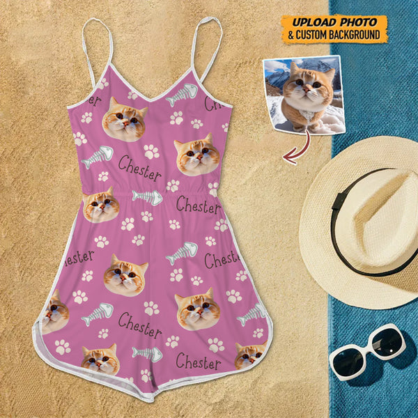 Personalized Custom Dog Cat Photo Sleeveless Romper HM23032301SR