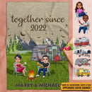 Personalized Together We Build A Life We Loved Camping Sherpa Fleece Blanket TL031001BF