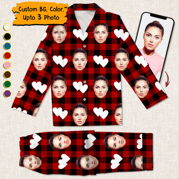 Personalized Custom Face Love Hearts Pajamas HM301102PJ