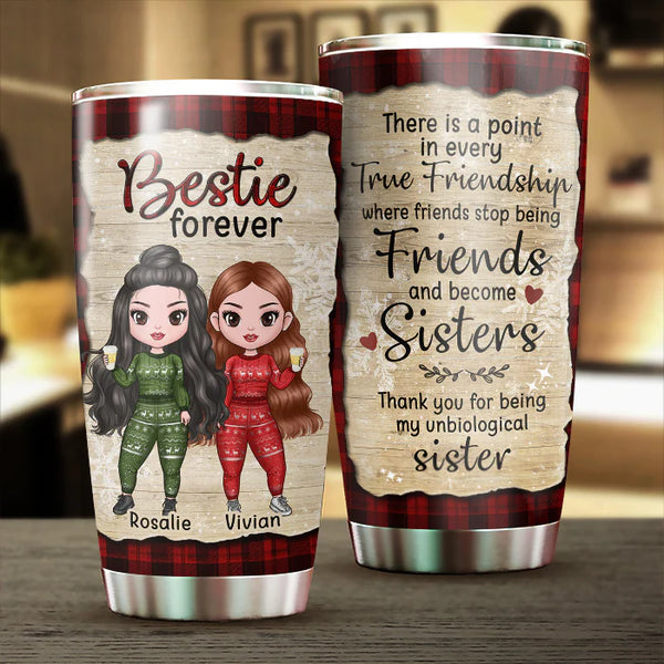 Personalized  Friends Stop Being Friends And Become Sisters Tumbler TL171101ST