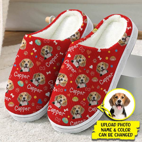 Personalized Custom Photo Dog Cat Plush Slippers TL041101S