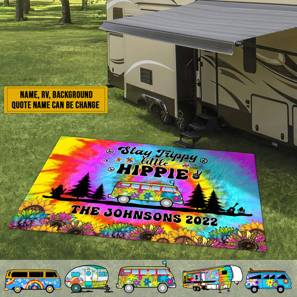 Personalized Welcome To Our Campsite Camping Patio Rug TL210902RG