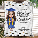 Personalized Chibi Graduation Sherpa Fleece Blanket Graduation Gift TL14022301BF