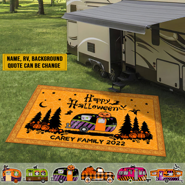 Personalized Happy Halloween Camping Patio Mat HM171001RG