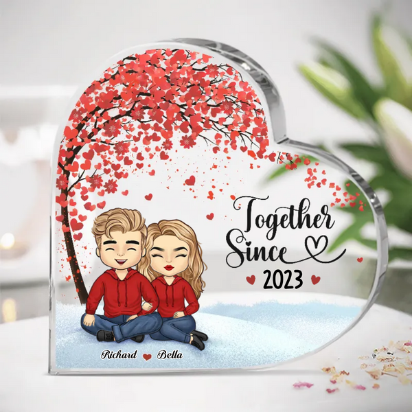 Personalized Couple Together Since Heart Shaped Acrylic Plaque HM22022301AP