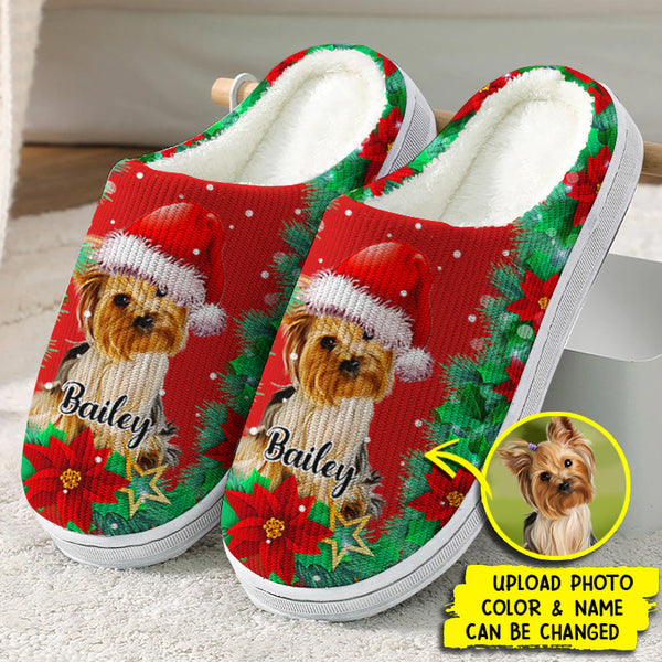 Personalized Custom Photo Dog Cat Plush Slippers HM071101S